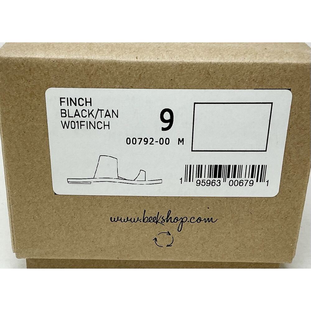 Beek Finch Toe Ring Flat Black Leather Sandals Size 9 NIB - Picture 9 of 9